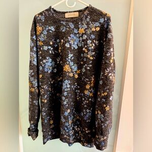 Grey with blue flowers